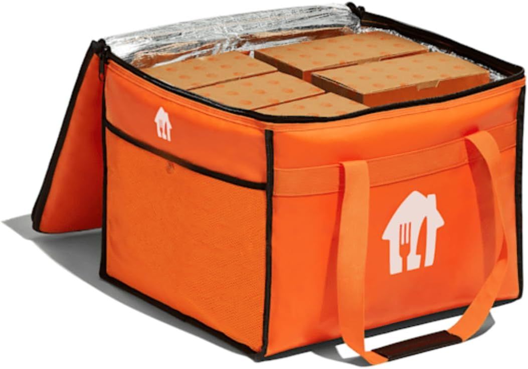 Genuine Just Eat Insulated Food Delivery Bag – Orange Thermal-Lined Bag with Zip Closure