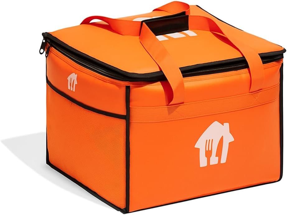 Genuine Just Eat Insulated Food Delivery Bag – Orange Thermal-Lined Bag with Zip Closure