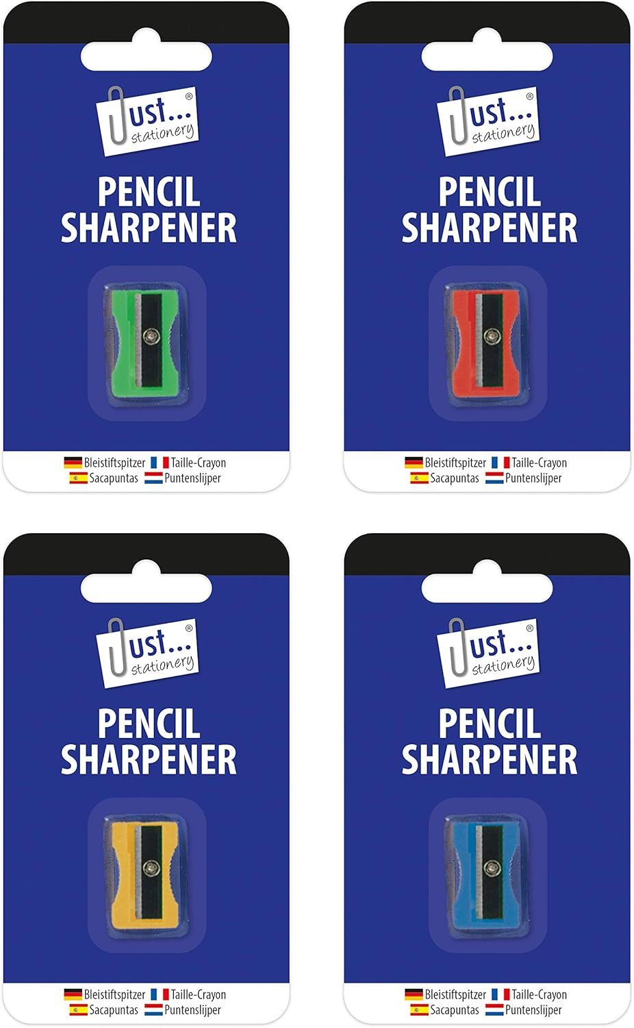 ✏️ Just Stationery Plastic Pencil Sharpener – Assorted Colours