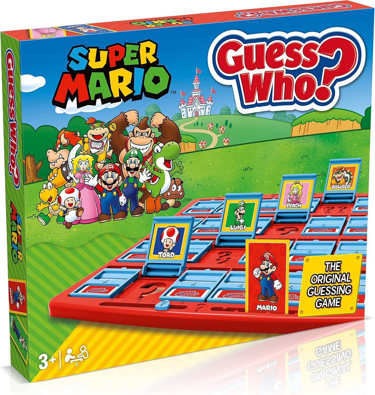 Winning Moves Super Mario Guess Who? Board Game, Play with classic Nintendo characters including Mario, Luigi, Peach, Bowser, and Donkey Kong, 2 players makes a great gift for ages 3 plus