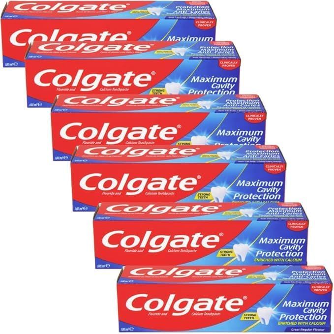 Colgate Fluoride &amp; Calcium Maximum Cavity Protection Toothpaste 100ml [X6]