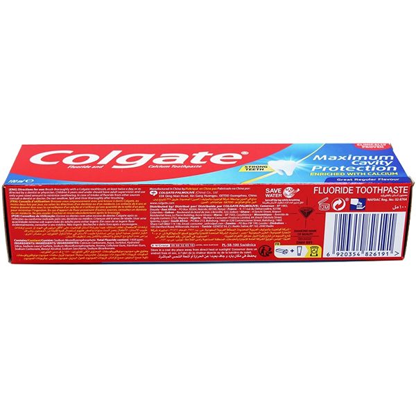Colgate Fluoride &amp; Calcium Maximum Cavity Protection Toothpaste 100ml [Single]