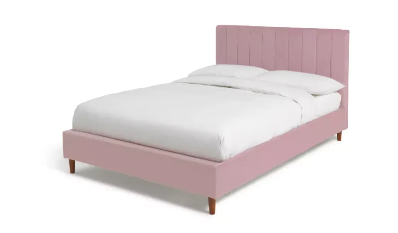 Argos Home Pandora Double Velvet Bed Frame - Pink