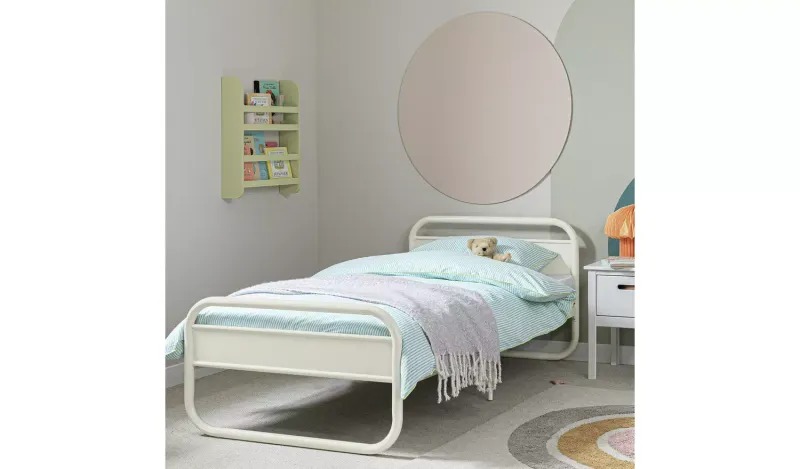 Habitat Kids Rory Curved Single Metal Bed Frame - Pale Grey