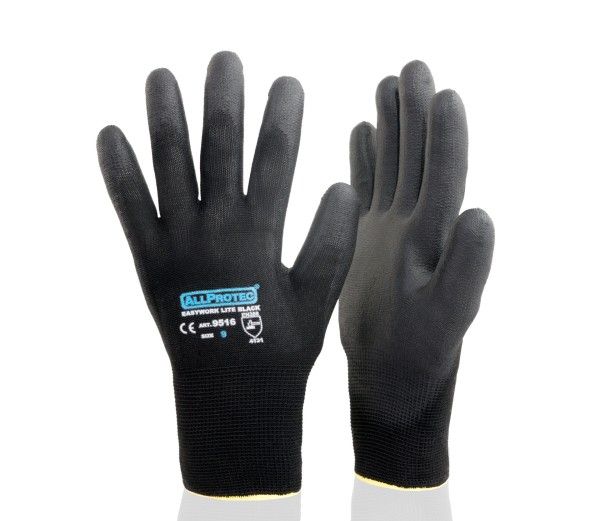 Allprotec Easywork Lite Black Feinstrickhandschuh aus Nylon (12 Pack)