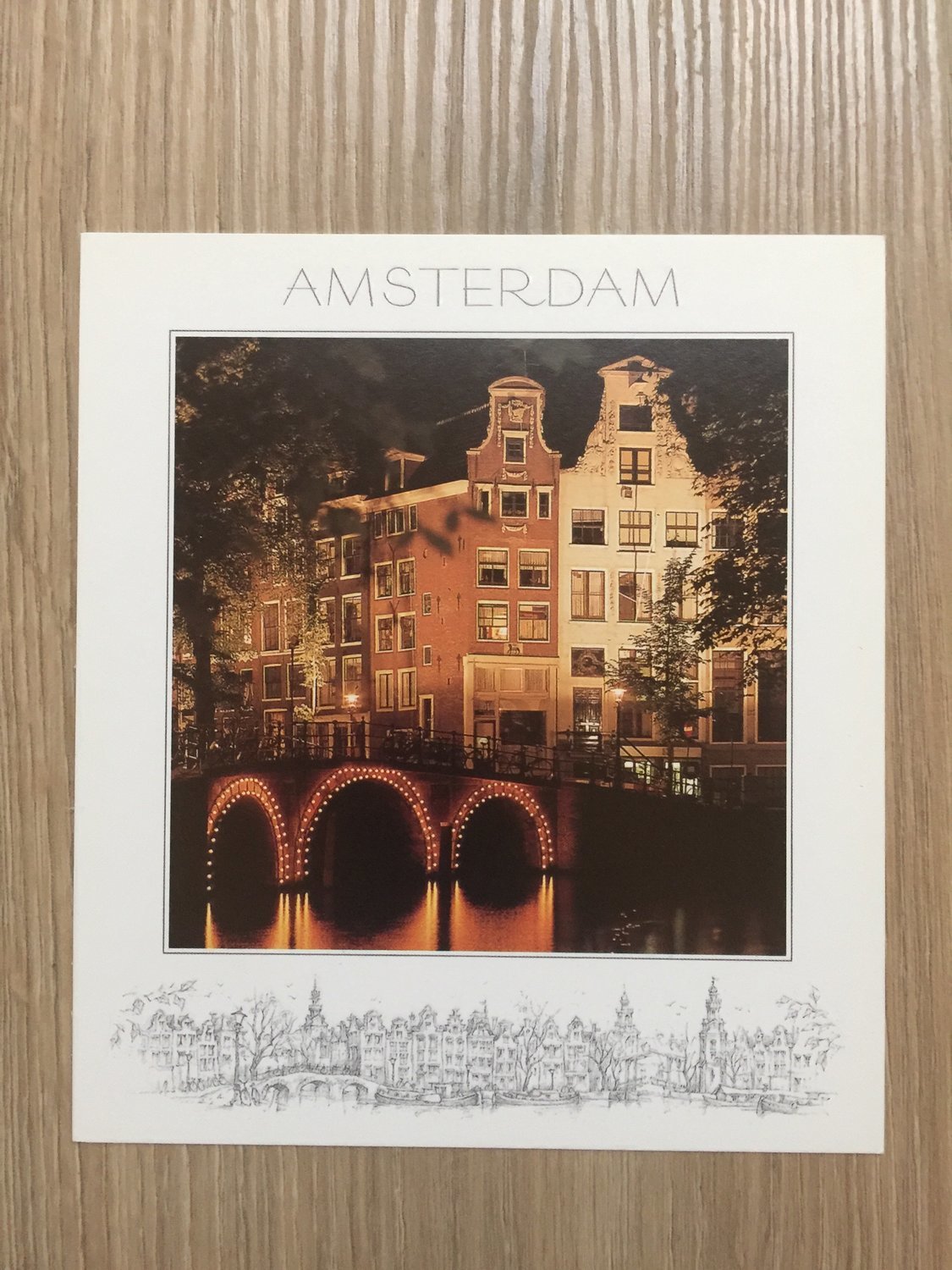 荷蘭阿姆斯特丹風景明信片 - 夜間街景