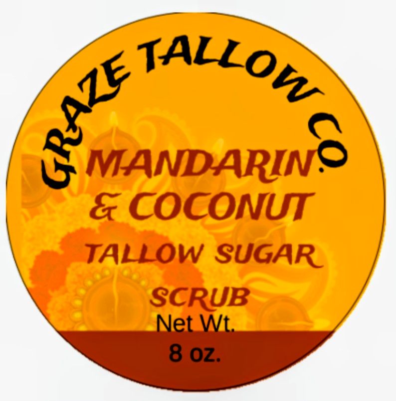 Mandarin &amp; Coconut Whipped Tallow Sugar Scrub 