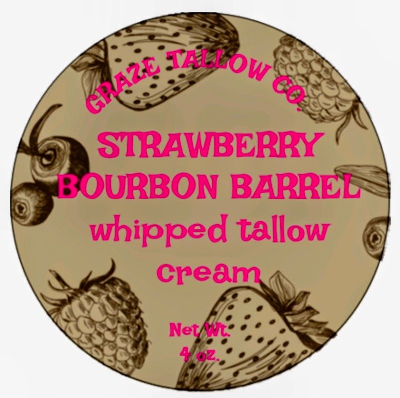 Strawberry Bourbon Barrel Whipped Tallow Cream 
