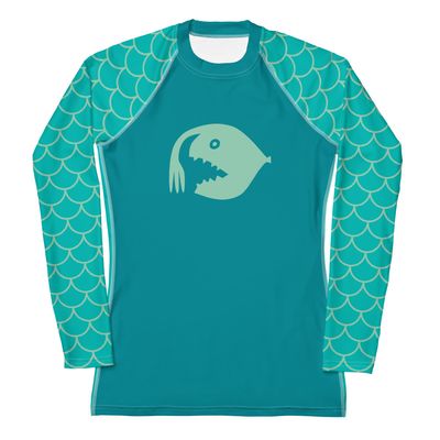 Turquoise Angler Fish | Women&#39;s Rash Guard