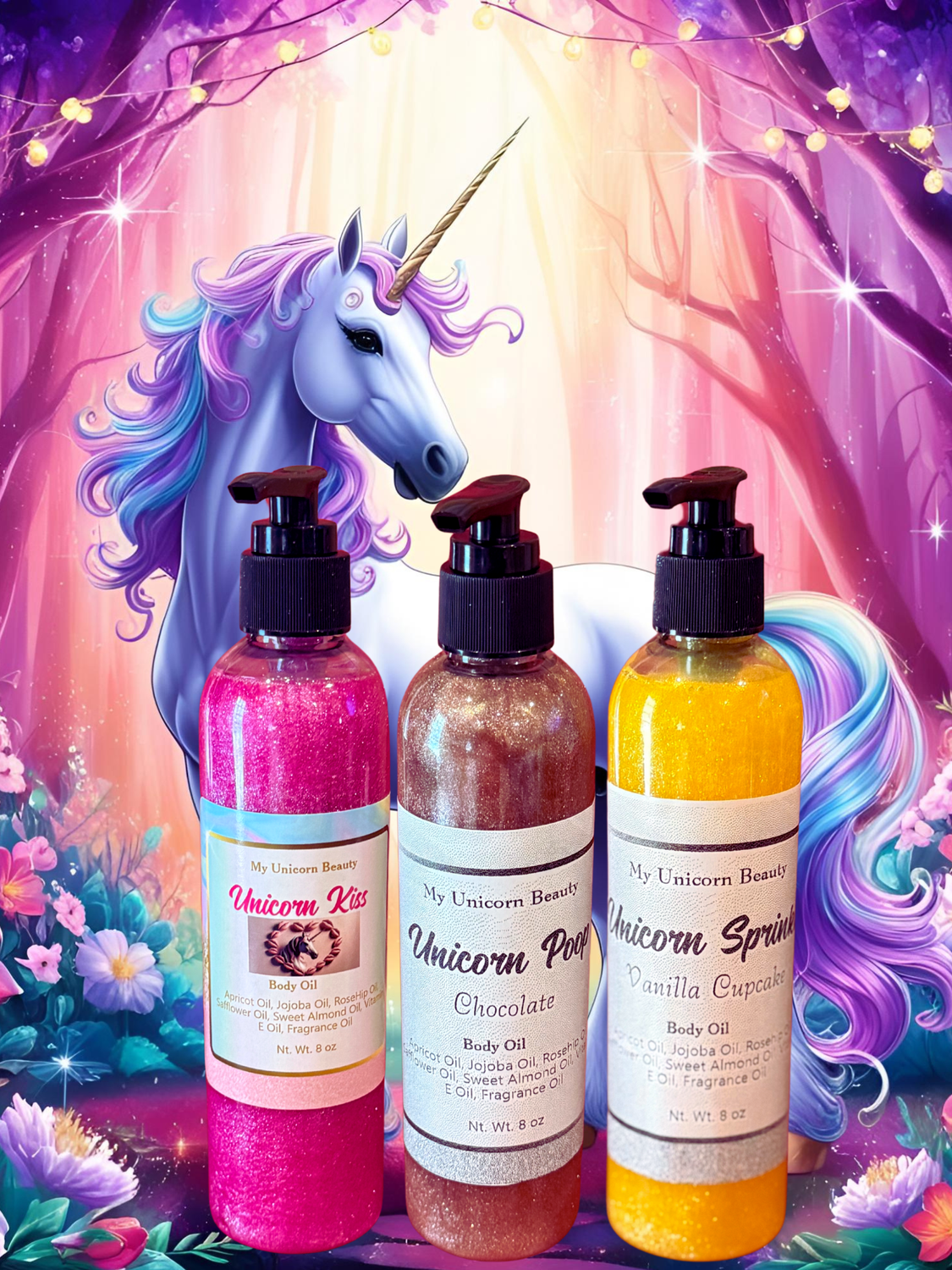Sweet Scent Body Oil Bundle with Shimmer