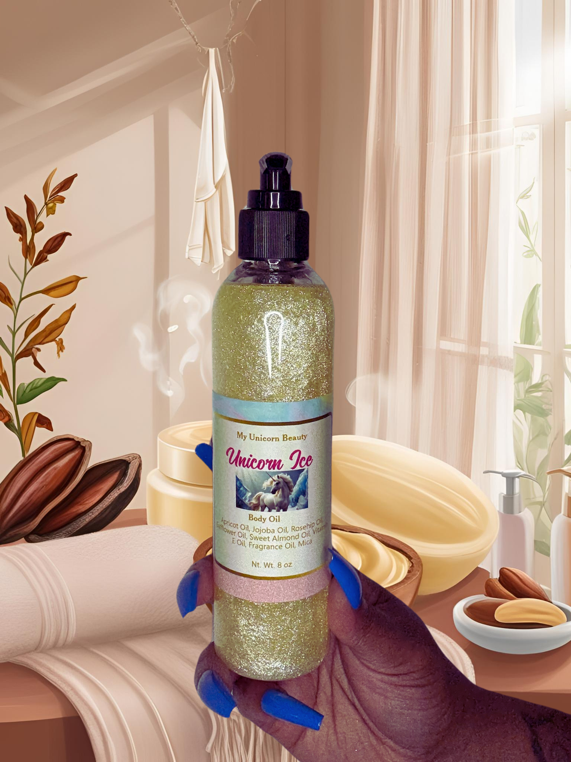 Unicorn Ice Body Oil with Diamond Shimmer