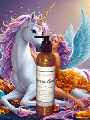 Unicorn Goddess Body Oil with Gold Shimmer