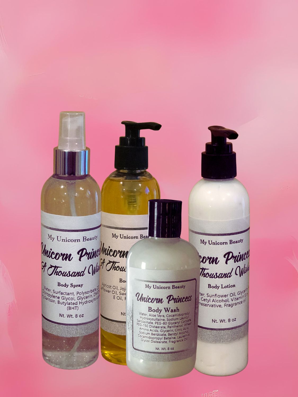 Unicorn Princess Bundle (Body Oil, Spray, Lotion, and Wash)