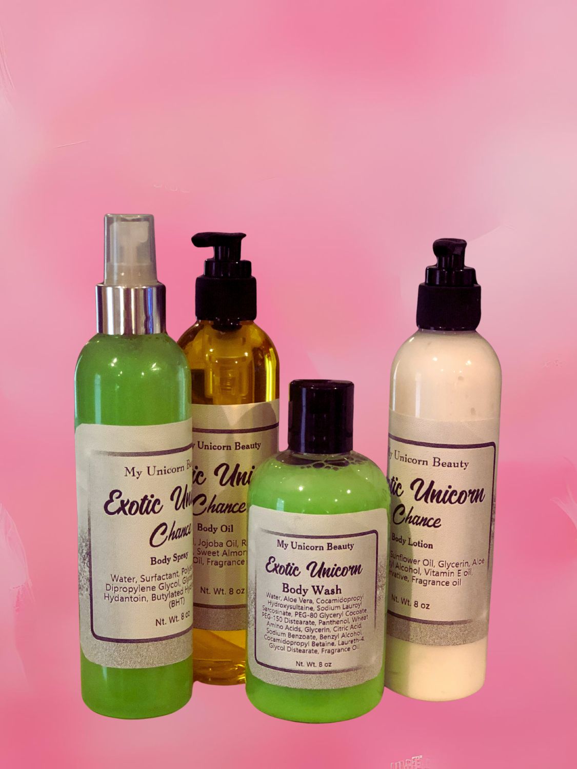 Exotic Unicorn Bundle (Body Oil, Spray, Lotion, and Wash)