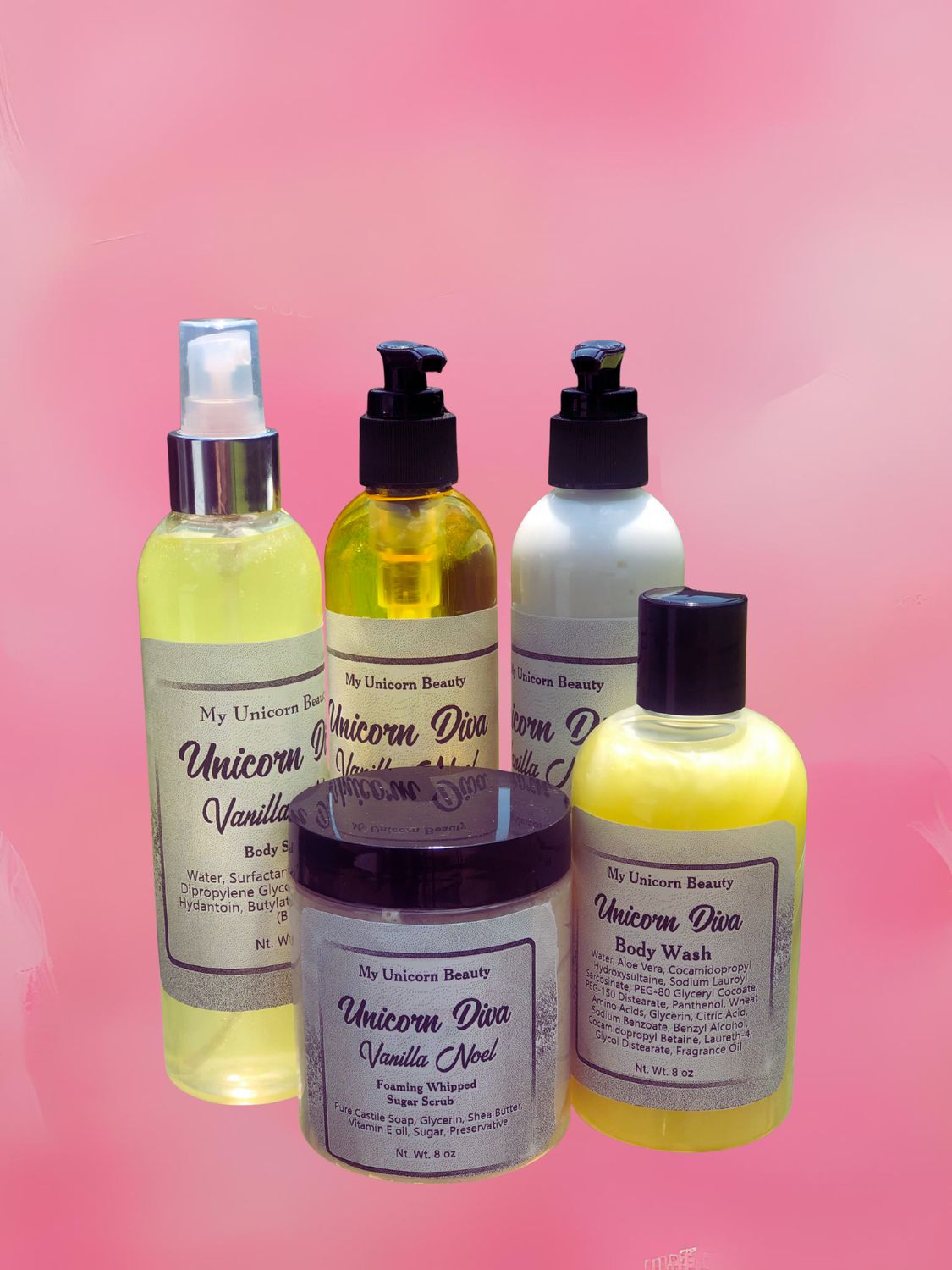 Unicorn Diva Bundle (Body Oil, Scrub, Spray, Wash, and Lotion)