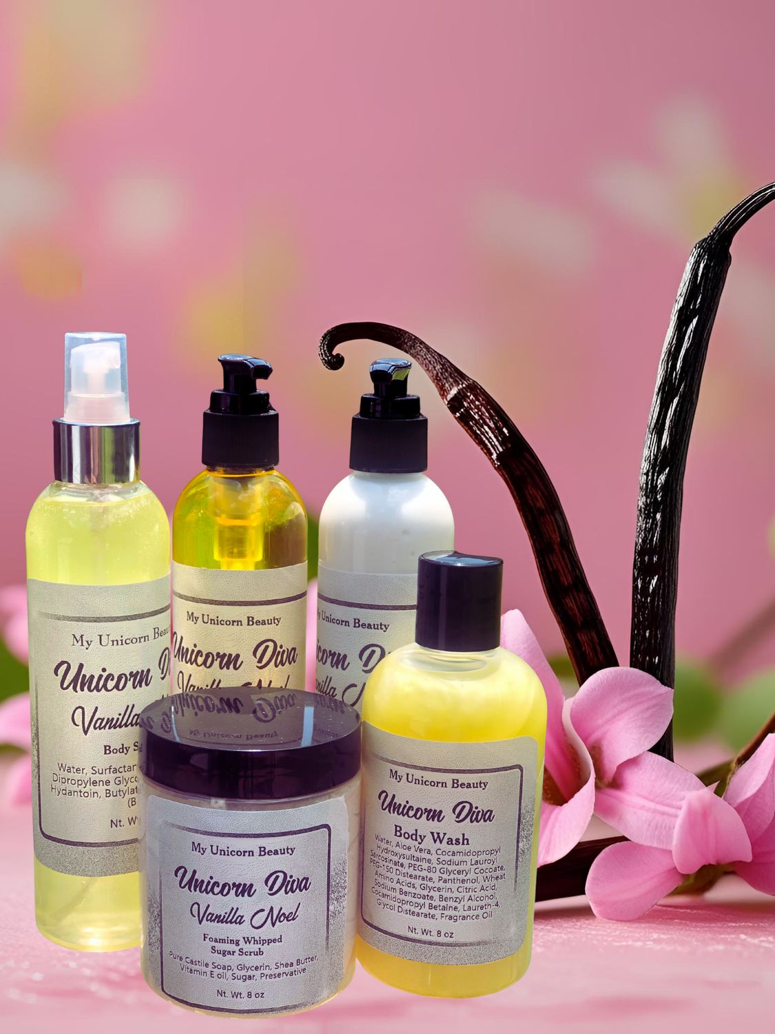 Unicorn Diva Bundle (Body Oil, Scrub, Spray, Wash, and Lotion)