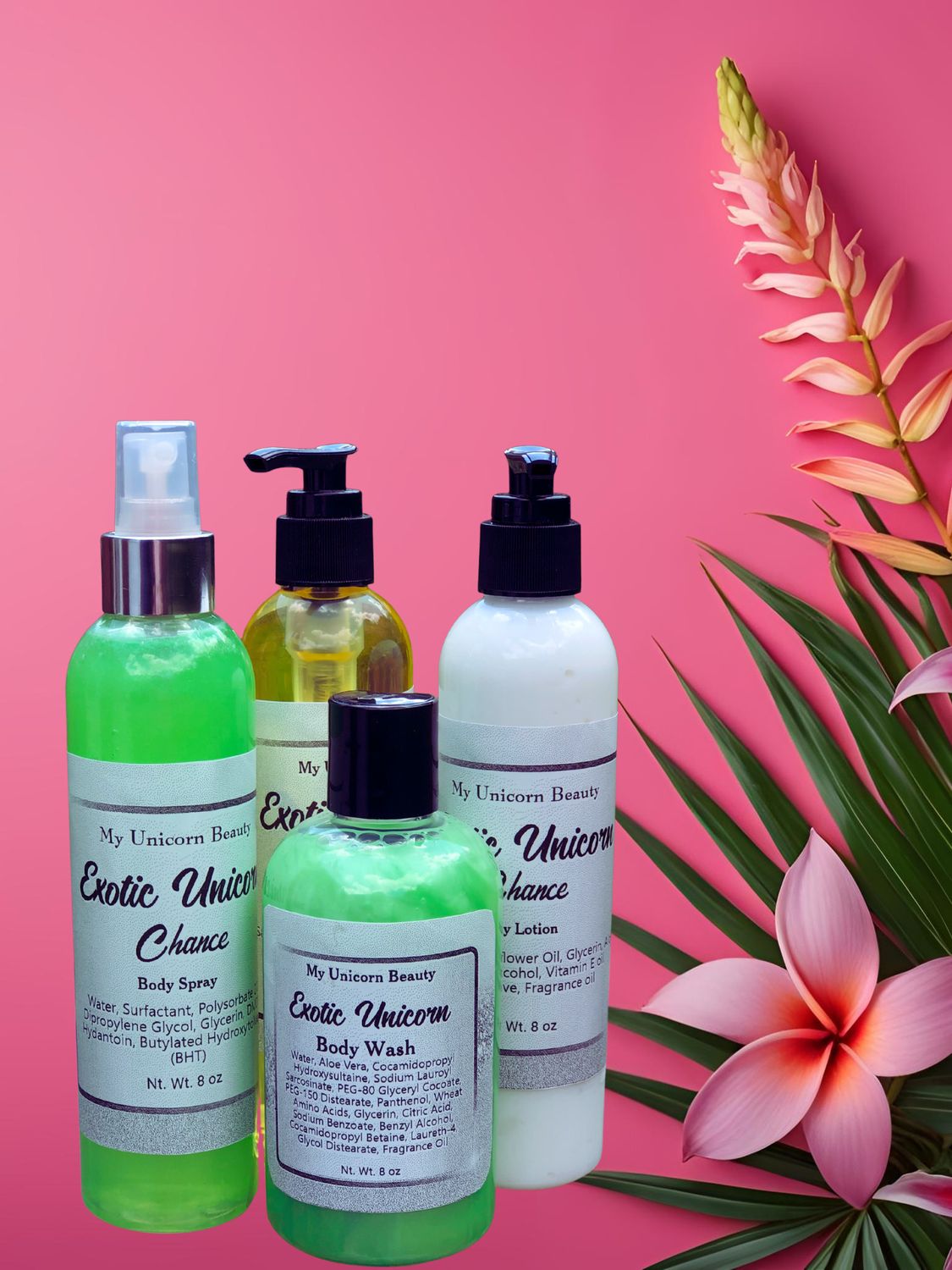 Exotic Unicorn Bundle (Body Oil, Spray, Lotion, and Wash)