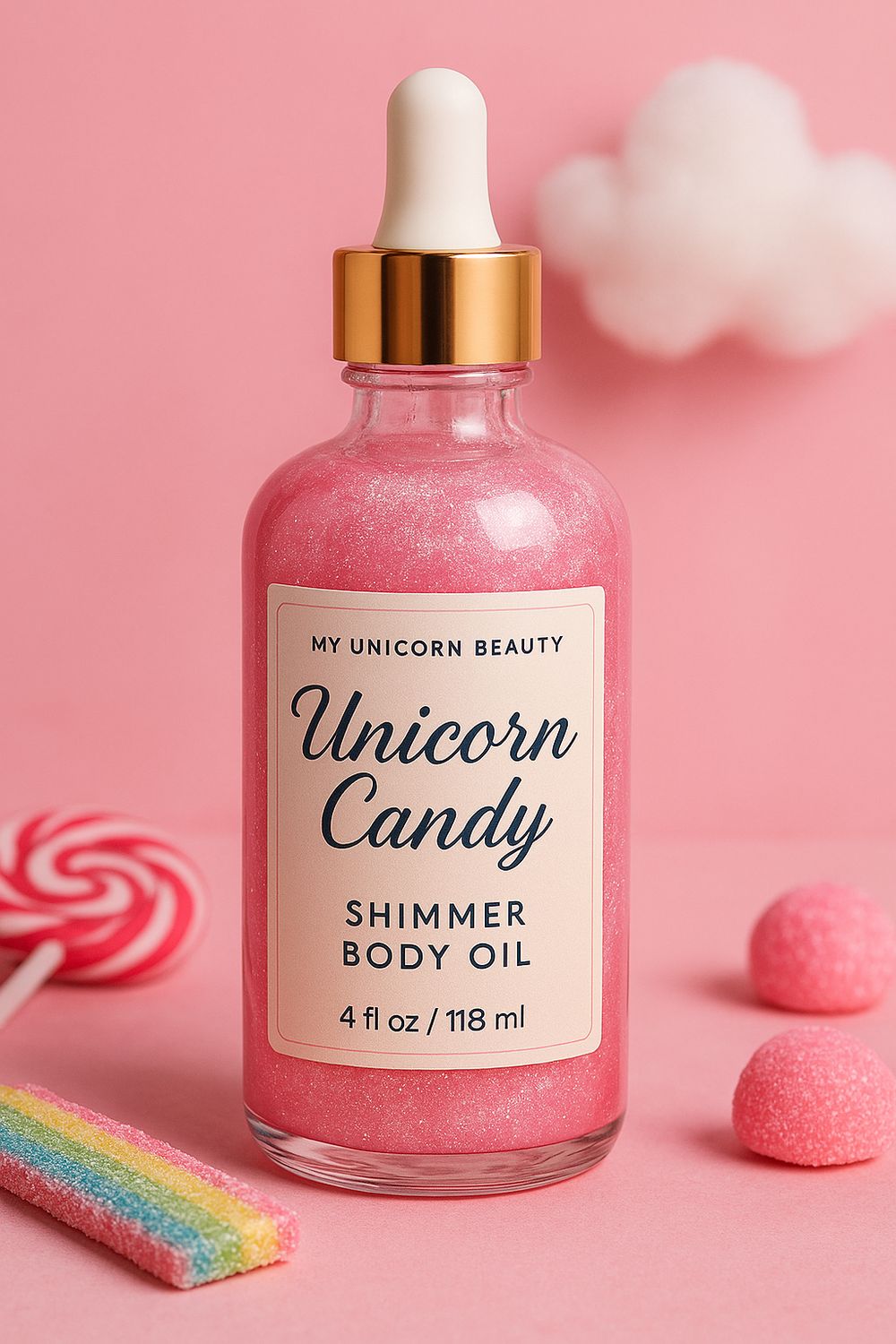 Unicorn Candy Body Oil with Shimmer
