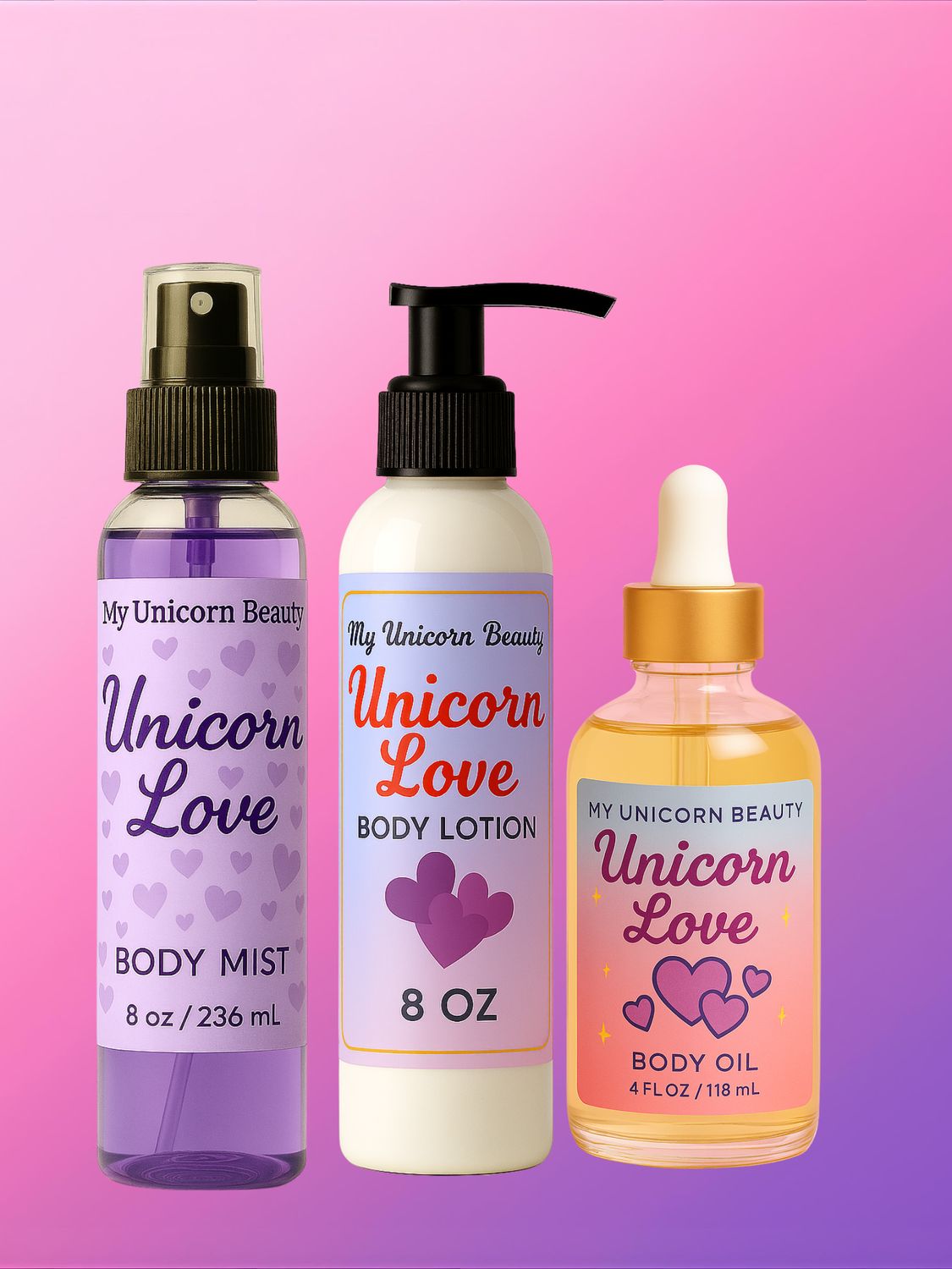 Unicorn Love Bundle (Body Oil, Lotion, and Mist)