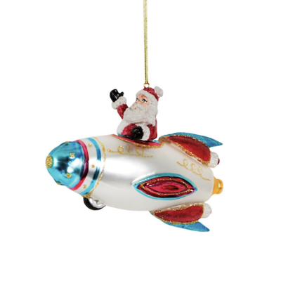 Santa's Space Rocket Christmas Bauble DEC-LINXM014
