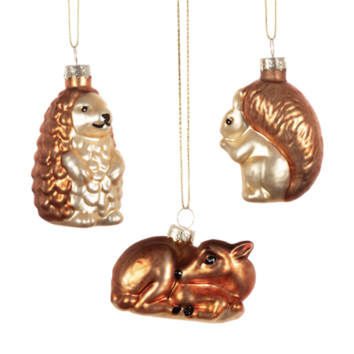 Woodland Creature Baubles - Set of 3 DEC-LINXM160