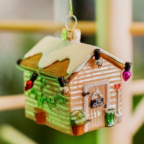 Small Garden Shed Christmas Baubles