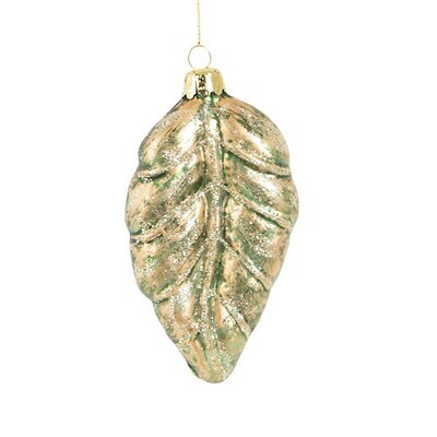 Gilded Botanical Leaf Christmas Bauble DEC-VERXM124