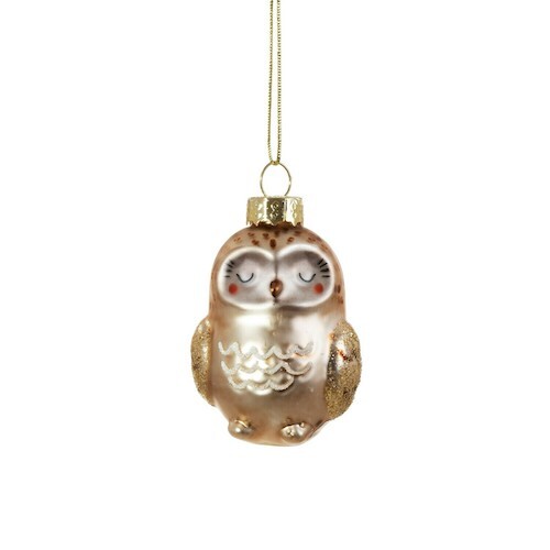 Woodland Owlet Shaped Glass Bauble Woodland Owlet Shaped Glass Bauble