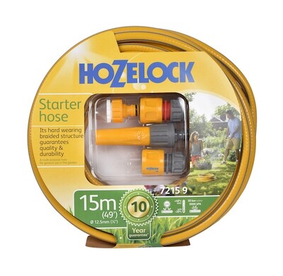 15 Metre Starter Hose & Fitting set by Hozelock HOZ-7215P9000-15MHOSE