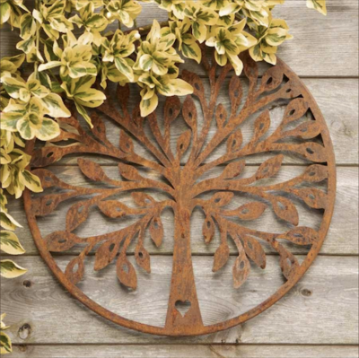 Round "Tree in Bloom" Rustic Wall Plaque 40 cm LON-LO20279