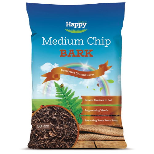 Happy Medium Chip Bark 50 Litre Bags