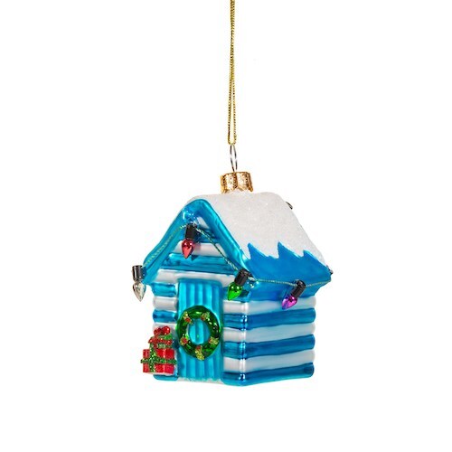 Vintage Style Large Beach Hut - Christmas Bauble Vintage Style Large Beach Hut - Christmas Bauble