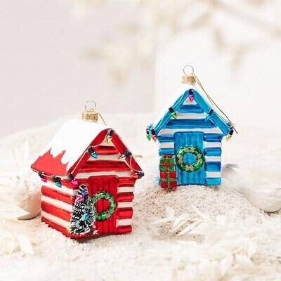Vintage Style Large Beach Hut - Christmas Bauble DEC-LGBEACHUT