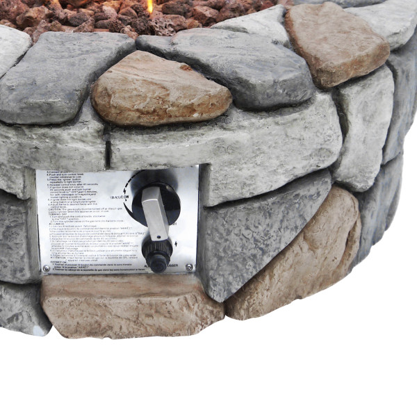 Stone Effect 71cm Gas Fire Pit