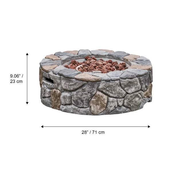 Stone Effect 71cm Gas Fire Pit