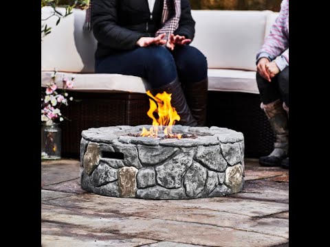 Stone Effect 71cm Gas Fire Pit
