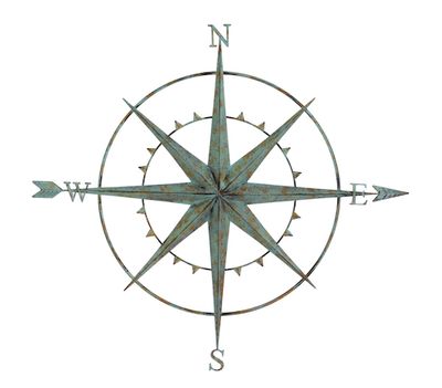 95cm "Compass Dial" Decorative Wall Plaque - Green LON-COMPASSXL