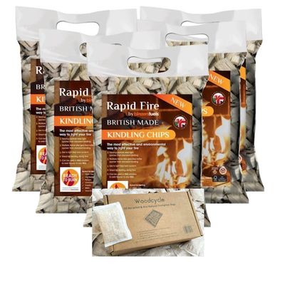 5 x Kindling + 50 Natural Eco T-Lite Fire Lighters - Fire Starter Pack FIRE-COMBO