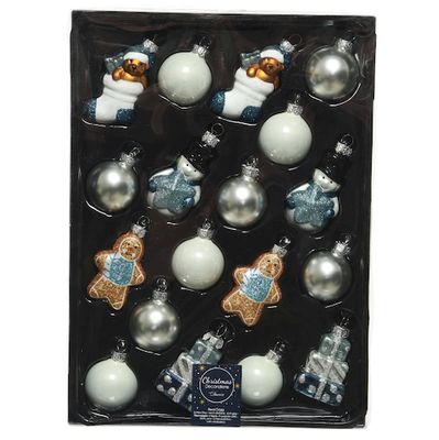 Mini Snowmen, Gingerbread Men, Stocking & Present baubles - Set of 18 KMG-120613-18MINISET