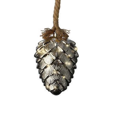 Mirrored Pinecone Giant Bauble LED Light on Rope - 15cm KMG-485695-MLEDCONE