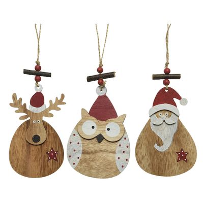 Cheeky Christmas Character Trio - Wooden Decoration Set KMG-550234-CTRIO