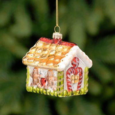 Gingerbread House Shaped Christmas Bauble FVE-P034732