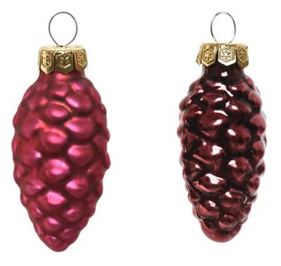 Pinecone Glass Bauble 6cm - Set of 12 KMG-12CONESET