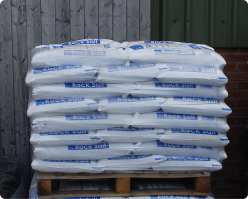 Brown rock salt pallet