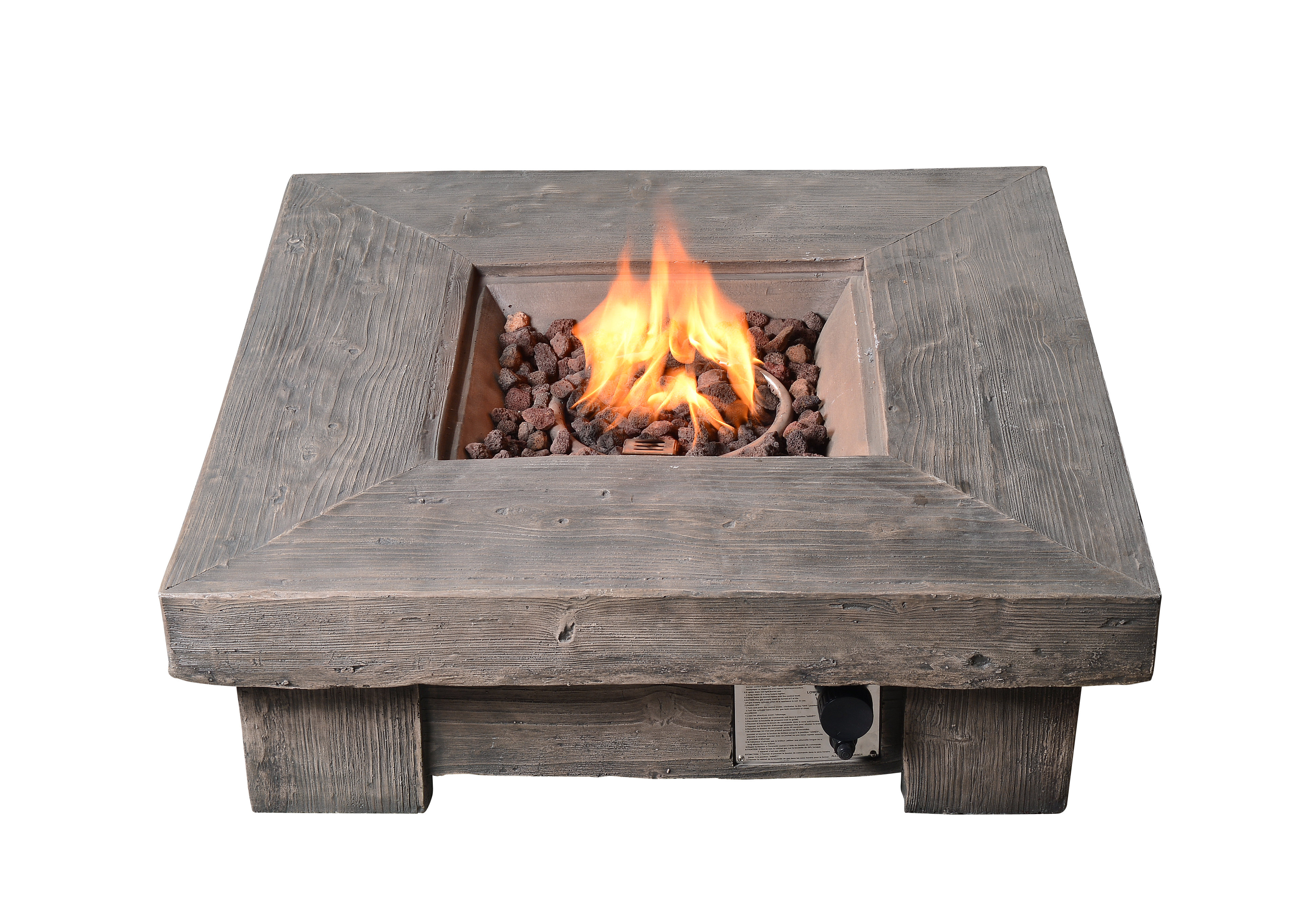 Square Gas Fire Pit - 90cm Square Square Gas Fire Pit - 90cm Square