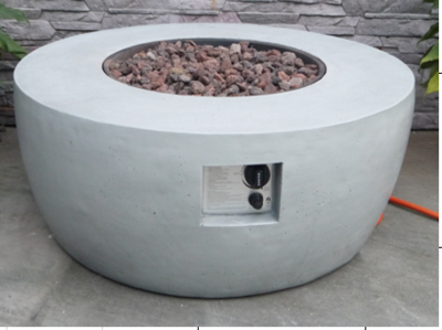 LPG Round Stone Gas Fire Pit TMS-HF36501AA-UK