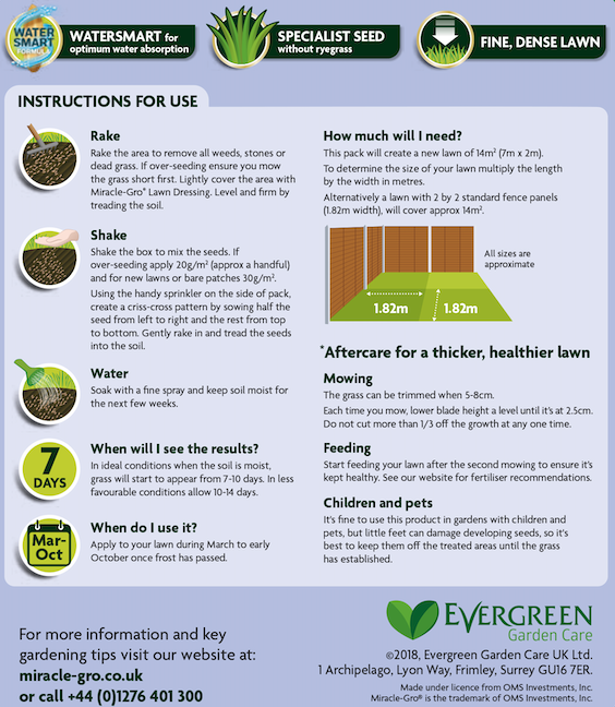 Shady Lawn Seed - Miracle Gro