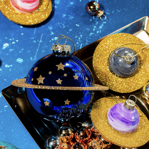 Planet Shaped Bauble- Set of 4 Planet Shaped Bauble- Set of 4