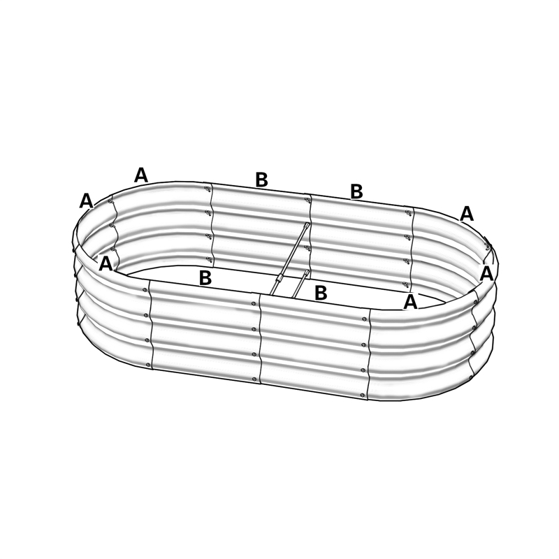 Oval Galvanised Raised Bed 120 x 60cm