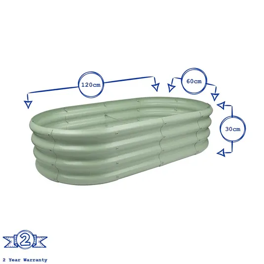 Oval Galvanised Raised Bed 120 x 60cm